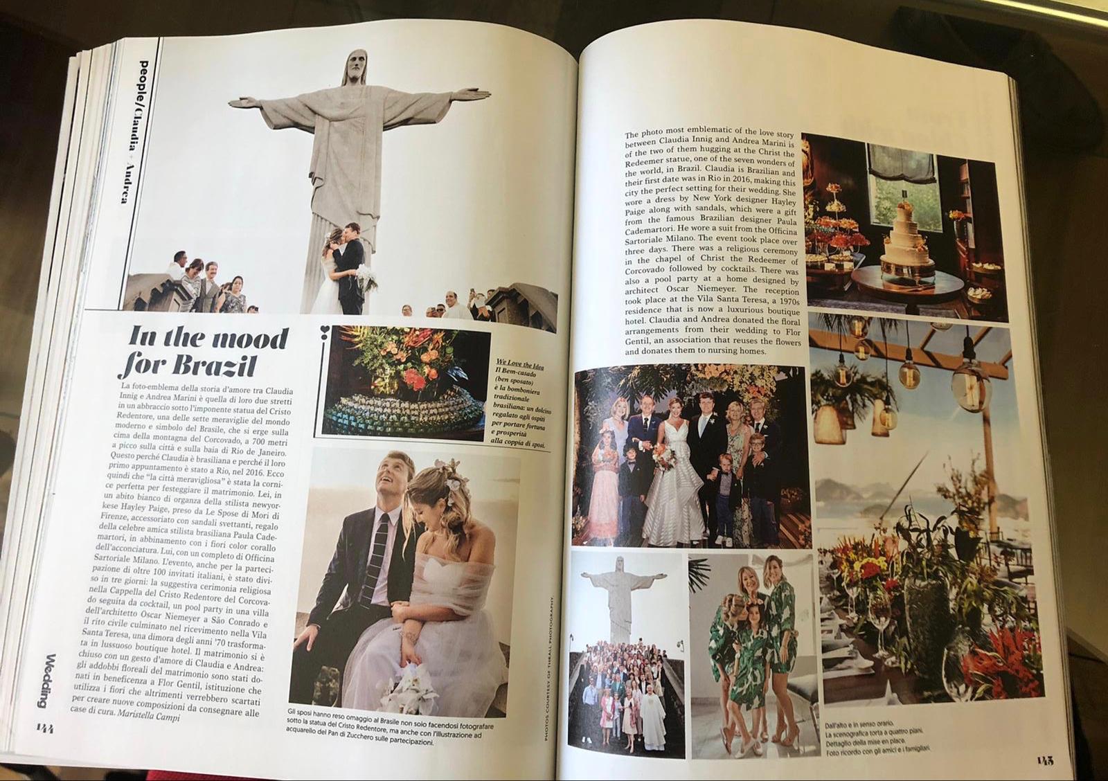 Matéria em Revista Italiana sobre o casamento de Claudia Innig e Andrea Marini